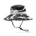 Aangepaste opvouwbare borduurlogo camouflage viskappen
